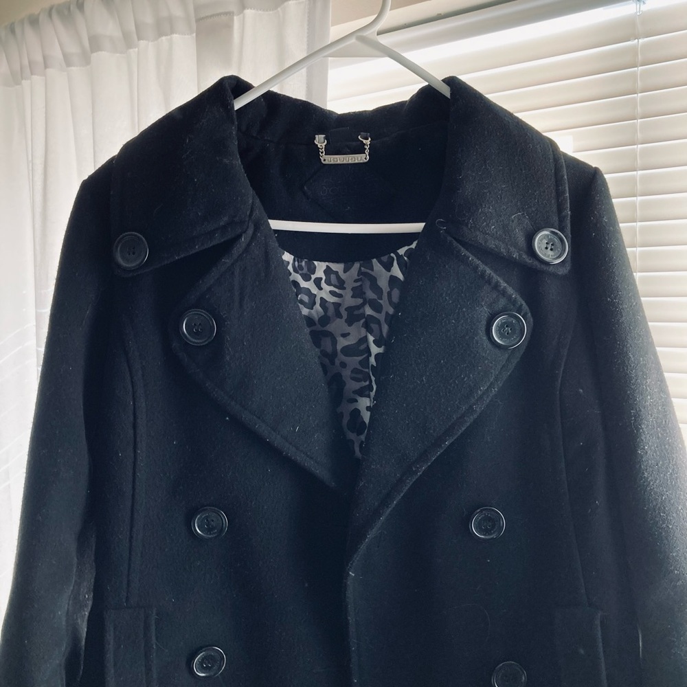 Black Pea Coat - Picture 2 of 3